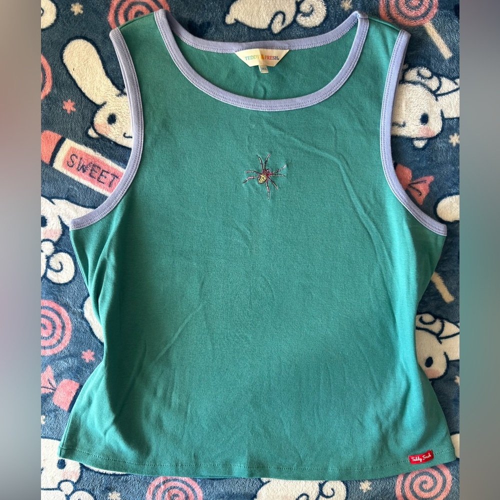 Teddy Fresh Spider Tank 🕷️✨🟢🟣
